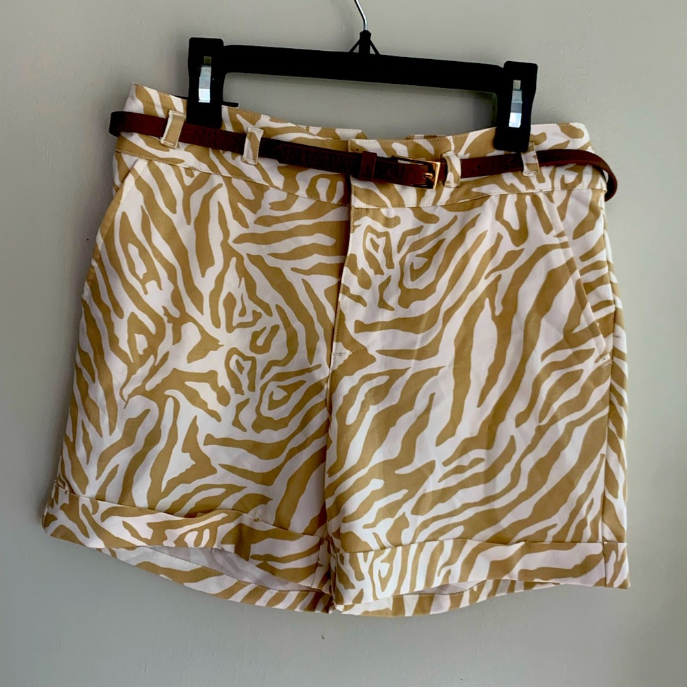 Tommy Hilfiger Zebra Print Shorts Women with Belt